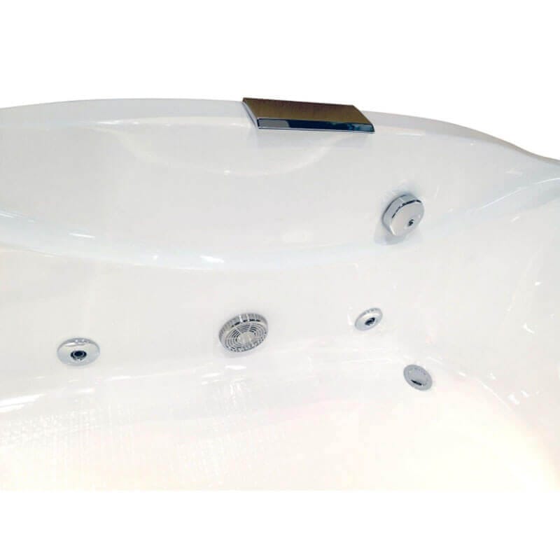 AM189ETL-L 6 ft Right Drain Acrylic White Whirlpool Bathtub with Fixtures Jet Nozzles