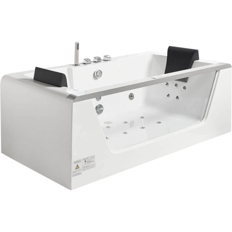 AM189ETL-R 6 ft Left Drain Acrylic White Whirlpool Bathtub with Fixture Corner View