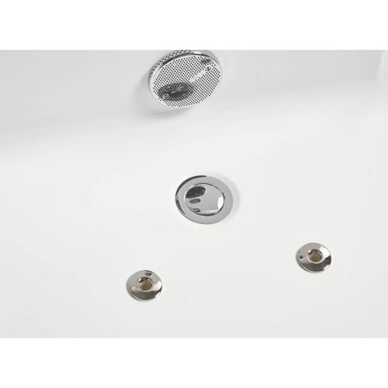 AM189ETL-R 6 ft Left Drain Acrylic White Whirlpool Bathtub with Fixtures Chrome Drain Small Jets