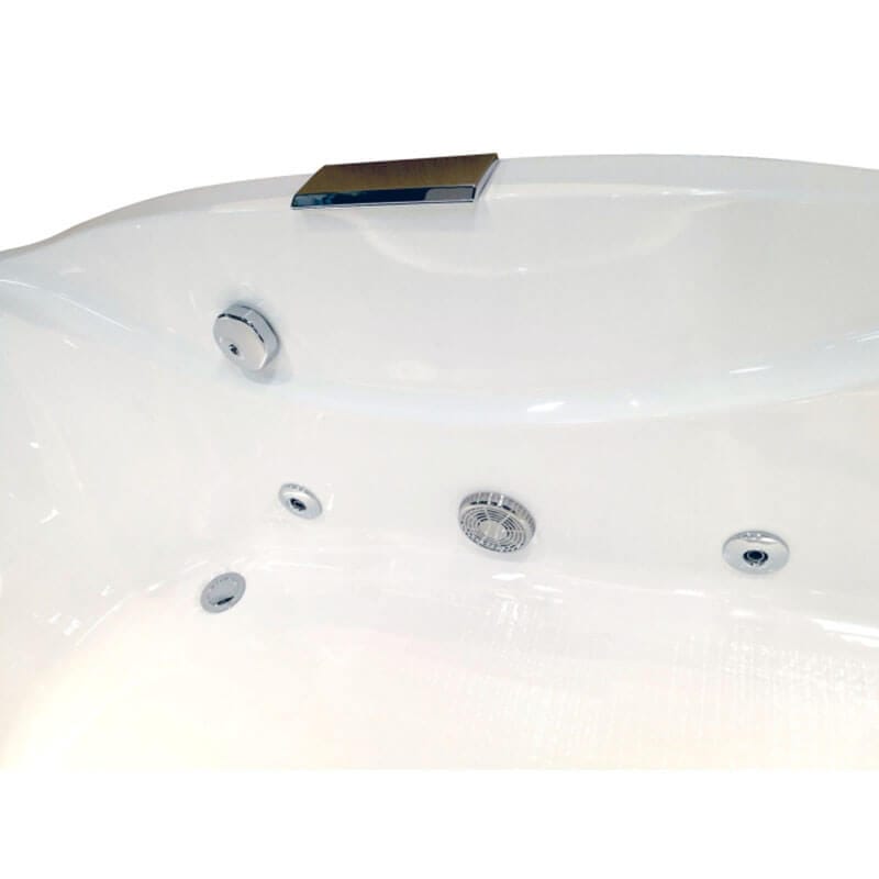AM189ETL-R 6 ft Left Drain Acrylic White Whirlpool Bathtub with Fixtures Chrome Jet Nozzles