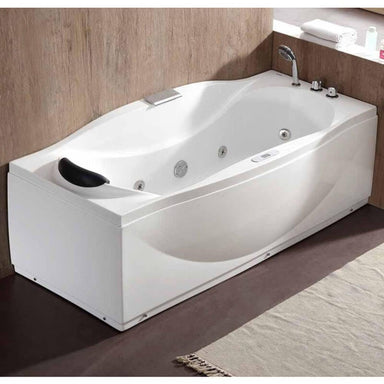 AM189ETL-R 6 ft Left Drain Acrylic White Whirlpool Bathtub with Fixtures Corner View
