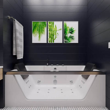 AM189ETL-R 6 ft Left Drain Acrylic White Whirlpool Bathtub with Fixtures Front View