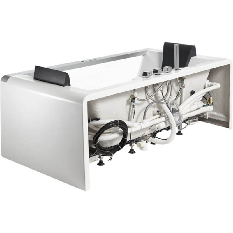AM189ETL-R 6 ft Left Drain Acrylic White Whirlpool Bathtub with Fixtures Mechanical Components