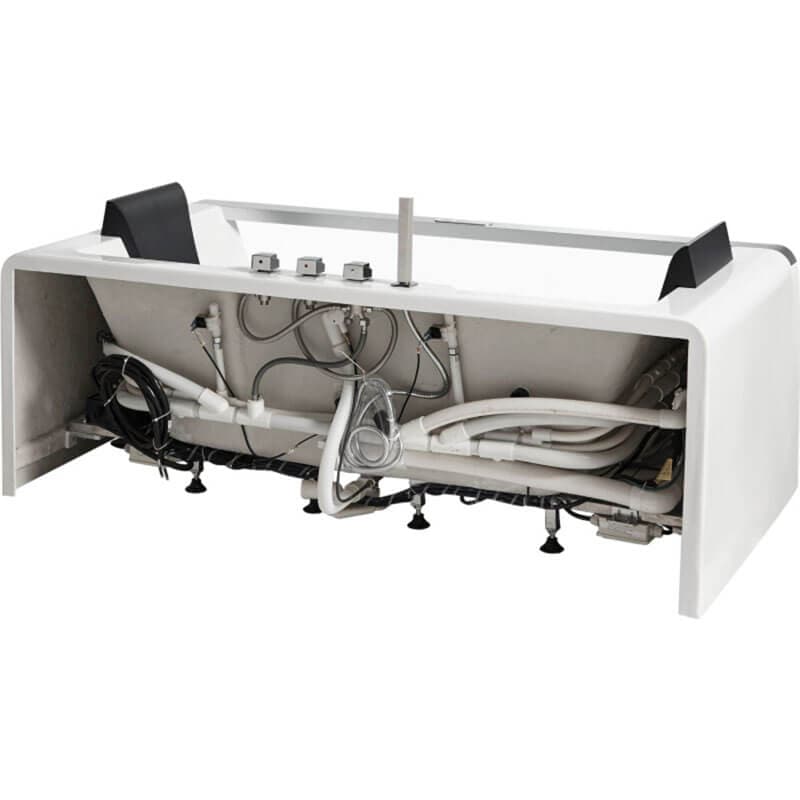 AM189ETL-R 6 ft Left Drain Acrylic White Whirlpool Bathtub with Fixtures Pvc Pipes and Flexible Hoses
