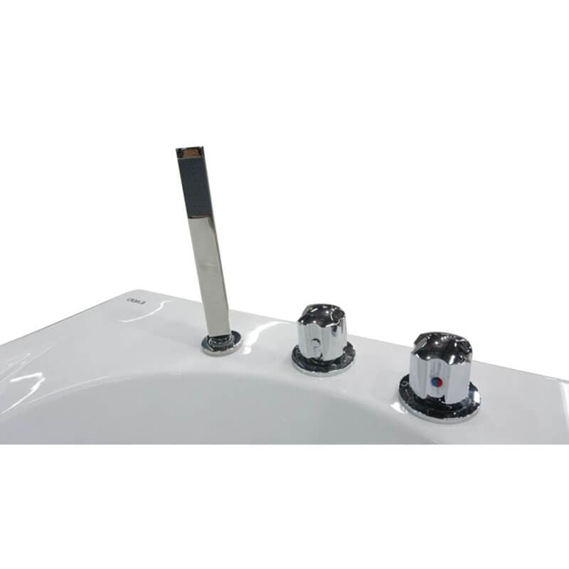 AM189ETL-R 6 ft Left Drain Acrylic White Whirlpool Bathtub with Fixtures Rectangular Handheld Shower Head
