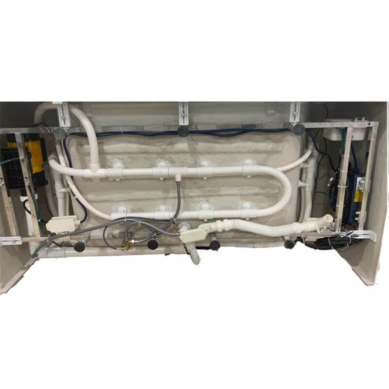AM189ETL-R 6 ft Left Drain Acrylic White Whirlpool Bathtub with Fixtures Underside view