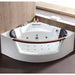 Am197etl 5 Ft Clear Rounded Corner Acrylic Whirlpool Bathtub for Two Front View
