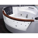 Am197etl 5 Ft Clear Rounded Corner Acrylic Whirlpool Bathtub for Two Wooden Curved Handle