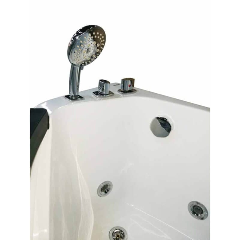 AM198ETL-L 5 ft Clear Rounded Left Corner Acrylic Whirlpool Bathtub Handheld Showerhead