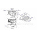 AM198ETL-L 5 ft Clear Rounded Left Corner Acrylic Whirlpool Bathtub Technical Drawing
