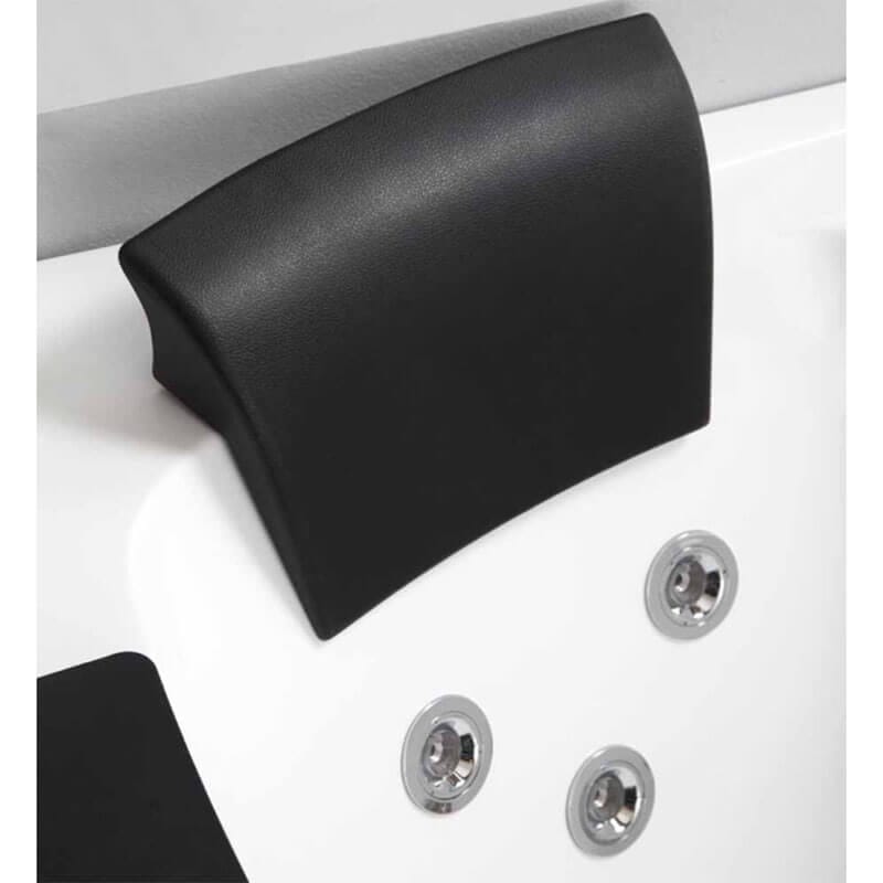 AM198ETL-R 5 ft Clear Rounded Right Corner Acrylic Whirlpool Bathtub Black Curved Headrest