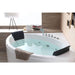 AM200 5' Rounded Modern Double Seat Corner Whirlpool Bathtub with Fixtures Contemporary Bathroom Setup