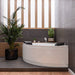 AM200 5' Rounded Modern Double Seat Corner Whirlpool Bathtub with Fixtures Corner View