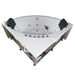 AM200 5' Rounded Modern Double Seat Corner Whirlpool Bathtub with Fixtures Sleek Triangular Design