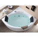 AM200 5' Rounded Modern Double Seat Corner Whirlpool Bathtub with Fixtures Top View Bathroom set up