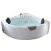 AM200 5' Rounded Modern Double Seat Corner Whirlpool Bathtub with Fixtures Triangular Design