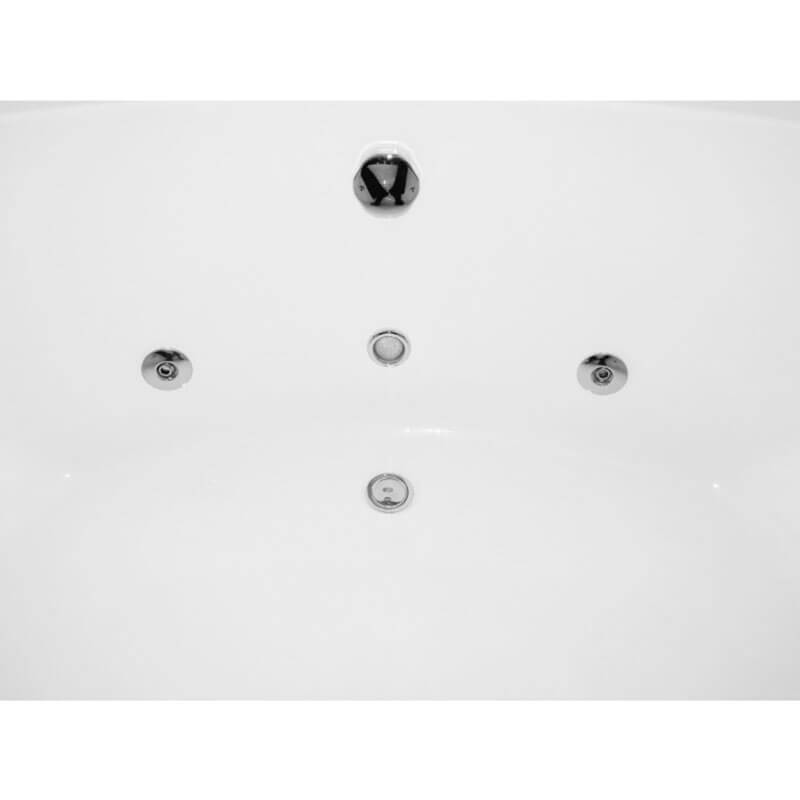 AM200 5' Rounded Modern Double Seat Corner Whirlpool Bathtub with Fixtures