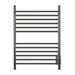 Amba Cape Model 2332 12 Straight Bar Hardwired Towel Warmer in Brushed Stainless Front View