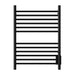 Amba Cape Model 2332 12 Straight Bar Hardwired Towel Warmer in Matte Black Front View