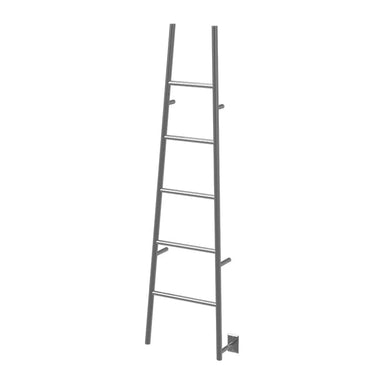 Amba Jeeves Model a Ladder 5 Bar Hardwired Drying Rack in Brushed Stainless Corner View