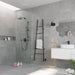 Amba Jeeves Model a Ladder 5 Bar Hardwired Drying Rack in Matte Black Mounted in the Bathroom