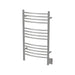 Amba Jeeves Model C Curved 13 Bar Hardwired Towel Warmer in Polished Stainless Corner View