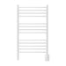 Amba Jeeves Model C Curved 13 Bar Hardwired Towel Warmer in White Front View