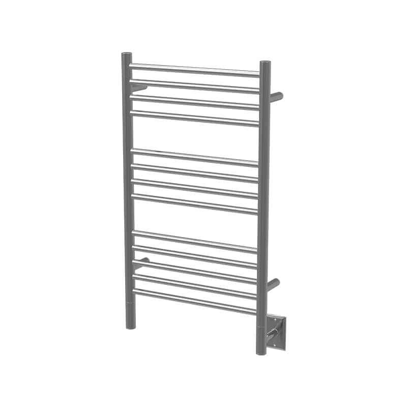 Amba Jeeves Model C Straight 13 Bar Hardwired Towel Warmer in Brushed Stainless Corner View