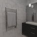 Amba Jeeves Model C Straight 13 Bar Hardwired Towel Warmer in Polished Stainless Near Vanity
