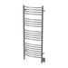 Amba Jeeves Model D Curved 20 Bar Hardwired Towel Warmer in Brushed Stainless Corner View