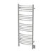 Amba Jeeves Model D Curved 20 Bar Hardwired Towel Warmer in Polished Stainless Corner View