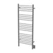 Amba Jeeves Model D Straight 20 Bar Hardwired Towel Warmer in Brushed Stainless Corner View