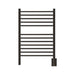 Amba Jeeves Model E Curved 12 Bar Hardwired Towel Warmer in Matte Black Front View