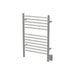Amba Jeeves Model E Straight 12 Bar Hardwired Towel Warmer in Polished Stainless Corner View
