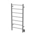 Amba Jeeves Model F Straight 7 Bar Hardwired Drying Rack in Brushed Stainless Corner View