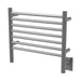 Amba Jeeves Model H Straight 7 Bar Hardwired Towel Warmer in Brushed Stainless Corner View