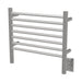 Amba Jeeves Model H Straight 7 Bar Hardwired Towel Warmer in Polished Stainless Corner View