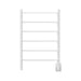 Amba Jeeves Model J Straight 6 Bar Hardwired Drying Rack in White Front View