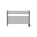 Amba Jeeves Model L Straight 10 Bar Hardwired Towel Warmer in Matte Black Front View