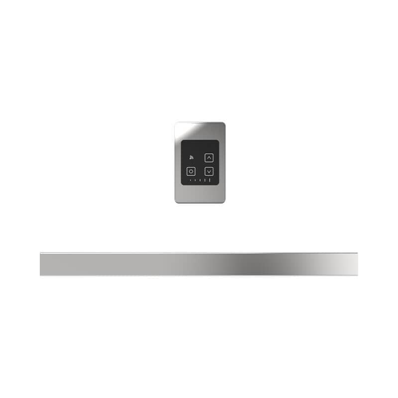Amba Modello I Square 40 Inch Hardwired Single Bar Polished Stainless Horizontal Front View