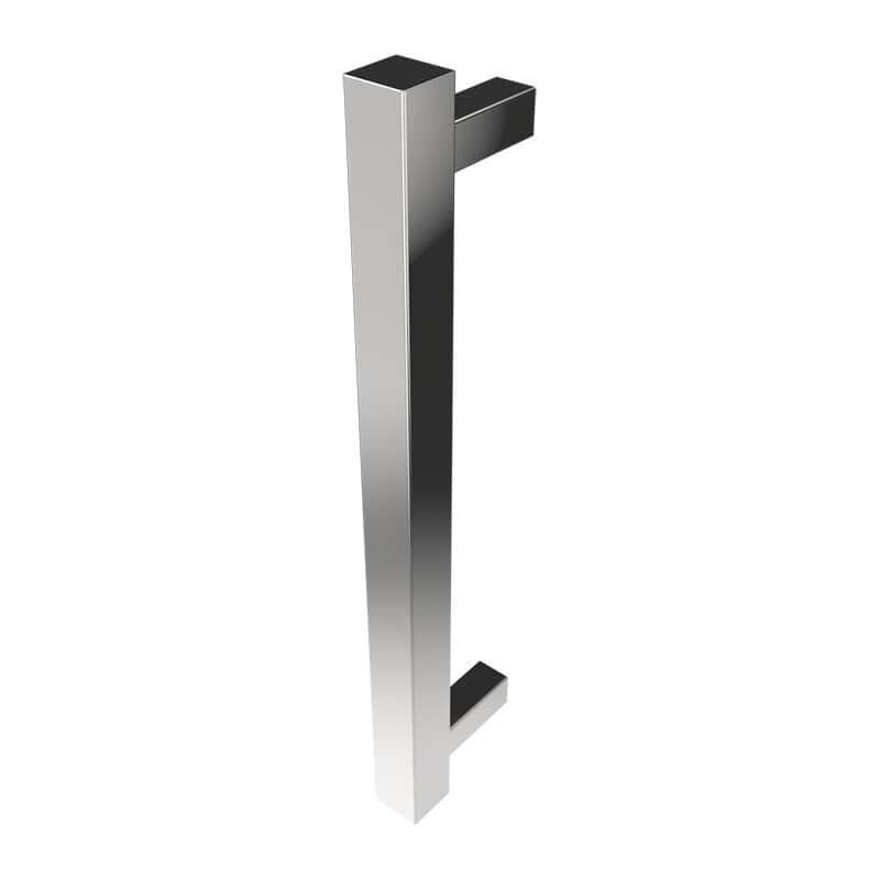 Amba Modello I Square 40 Inch Hardwired Single Bar Polished Stainless Vertical Side View
