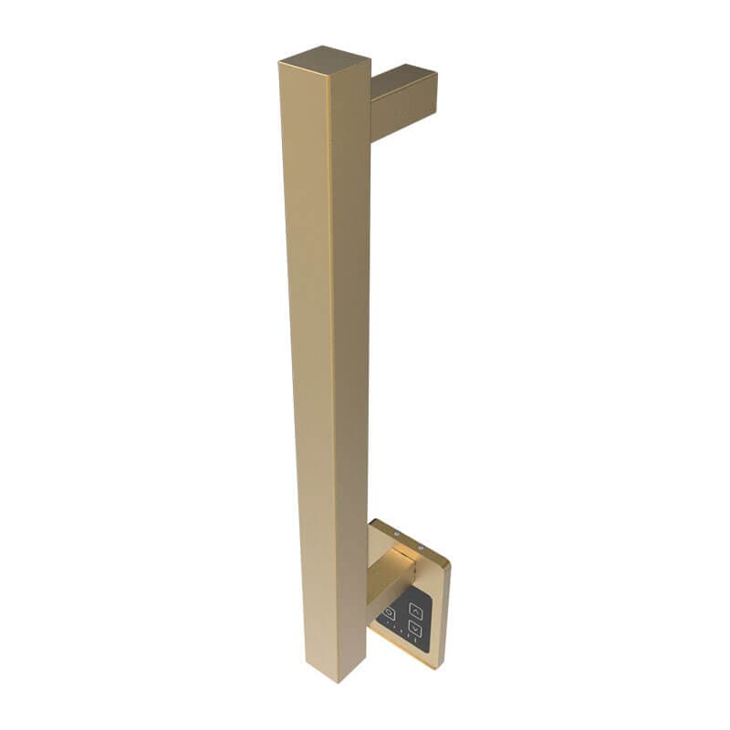 Amba Modello I Square 40 Inch Hardwired Single Bar Satin Brass Vertical Side View