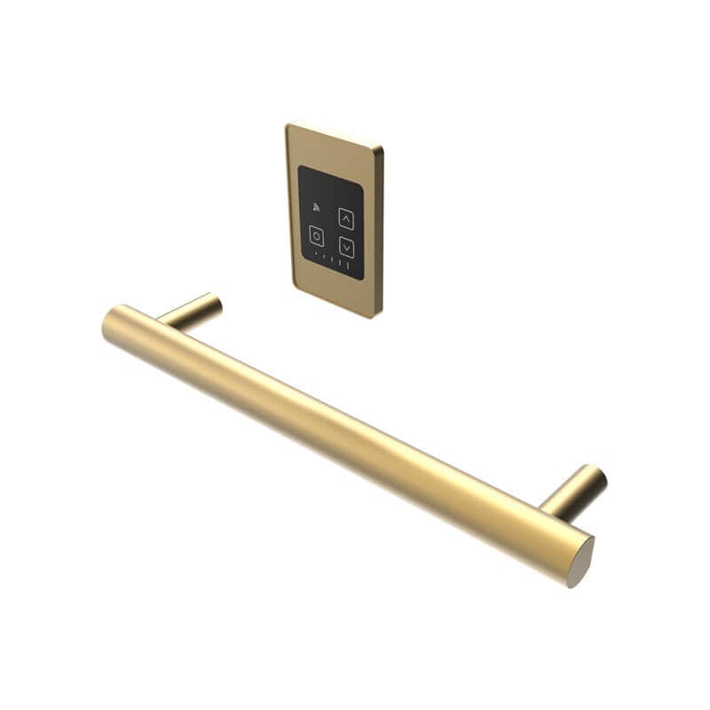 Amba Modello I Round 20 Hardwired Single Bar Satin Brass Horizontal Side View