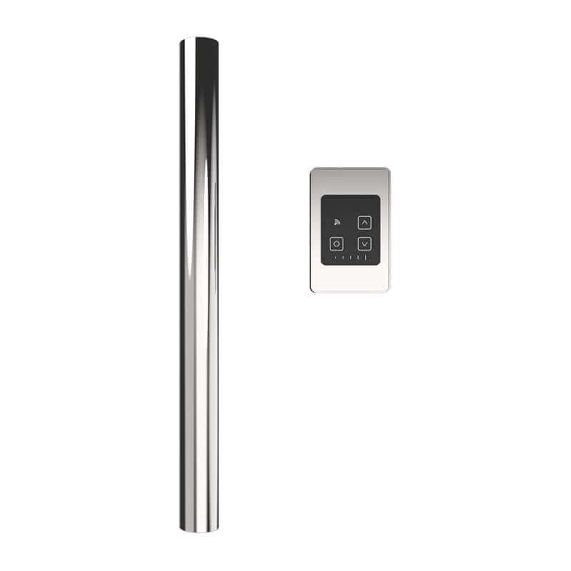 Amba Modello I Round 20 Inch Hardwired Single Bar Polished Stainless Vertical Front View