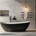 Amba Modello I Round 40 Hardwired Single Bar Matte Black Front View Bathroom Set Up
