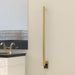 Amba Modello I Round 40 Hardwired Single Bar Satin Brass Side View Bathroom Set Up