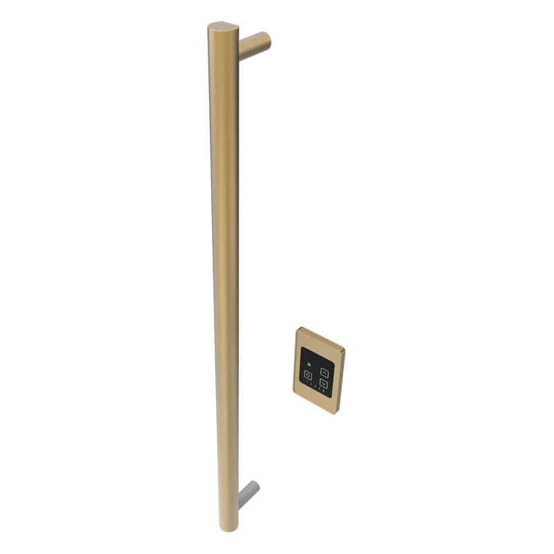 Amba Modello I Round 40 Hardwired Single Bar Satin Brass Vertical Side View
