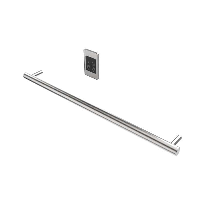 Amba Modello I Round 40 Inch Hardwired Single Bar Brushed Stainless Horizontal Side View