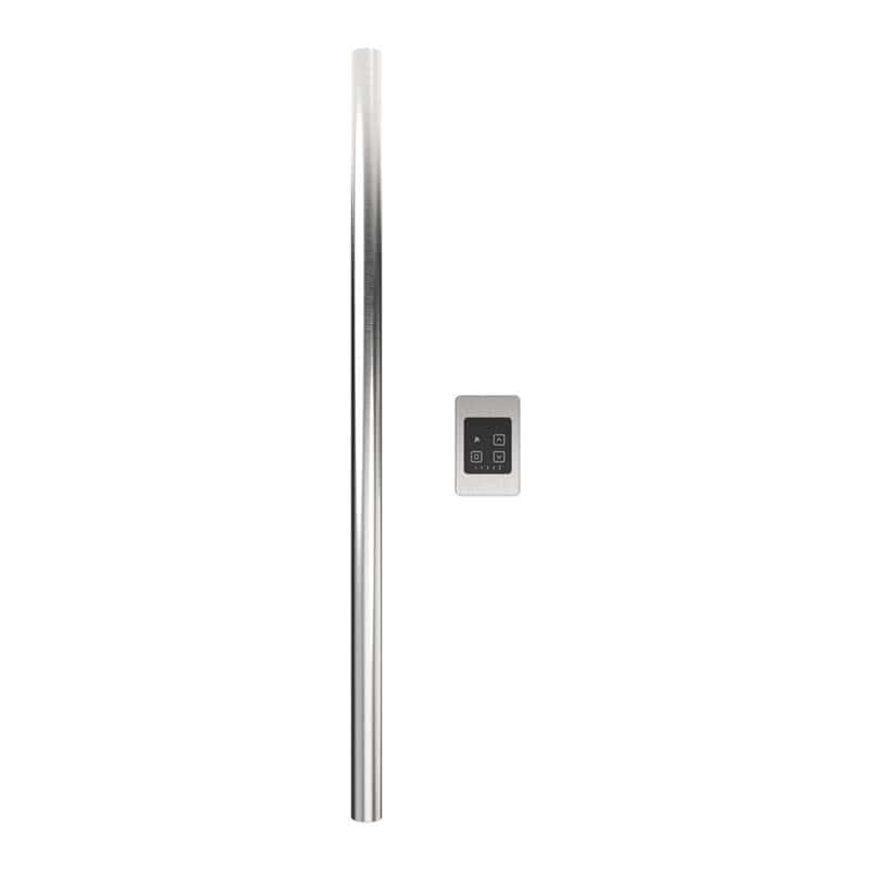 Amba Modello i Round 40 Inch Hardwired Single Bar Brushed Stainless Vertical Front View