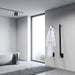 Amba Modello I Round 40 Inch Hardwired Single Bar Matte Black Corner View Bathroom Set Up